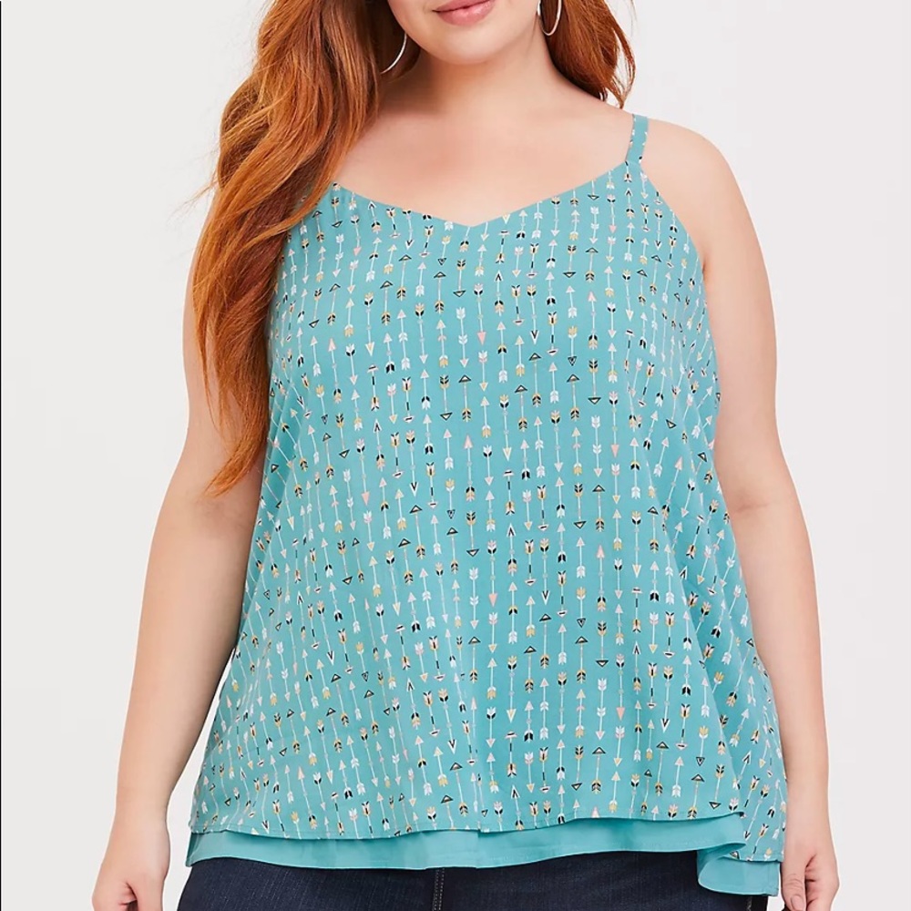 Plus Size 3X Torrid Turquoise Arrow Tank